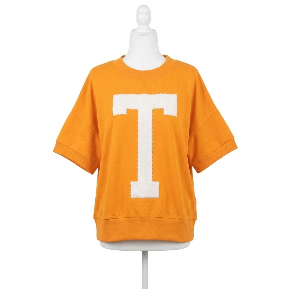 NEW ODDI running through the t stitched blouse in orange